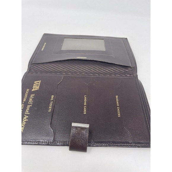 World Travel Advisors Mello Touch Cowhide Passport Baggage Rail Tickets Landing - Picture 8 of 9